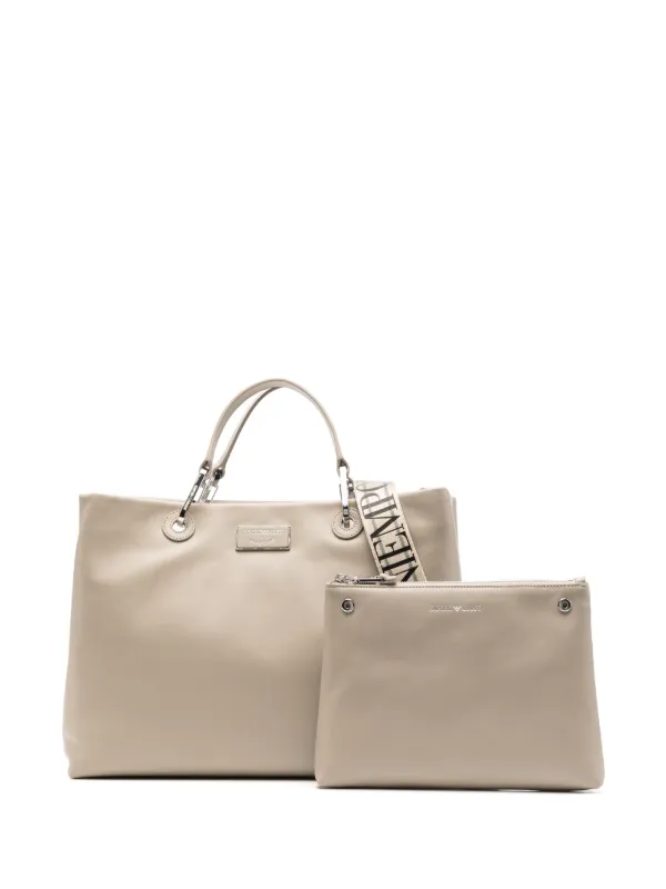 Emporio Armani Medium MyEA eco-leather Shopper Bag | Brown