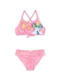 Billieblush cartoon-print glitter bikini - Pink