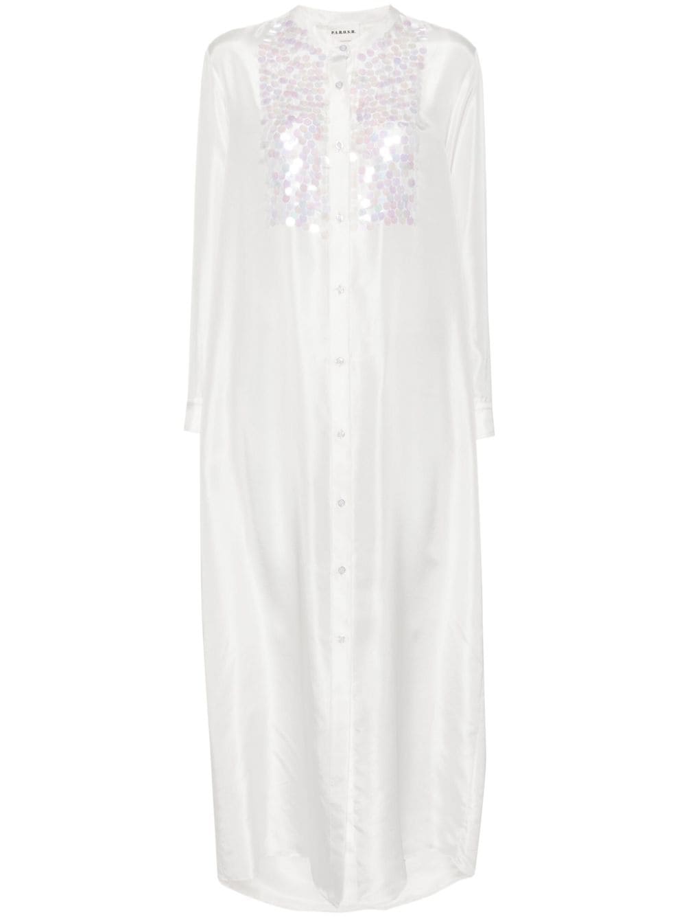 P.a.r.o.s.h Paillette-embellished Shirt Dress In White
