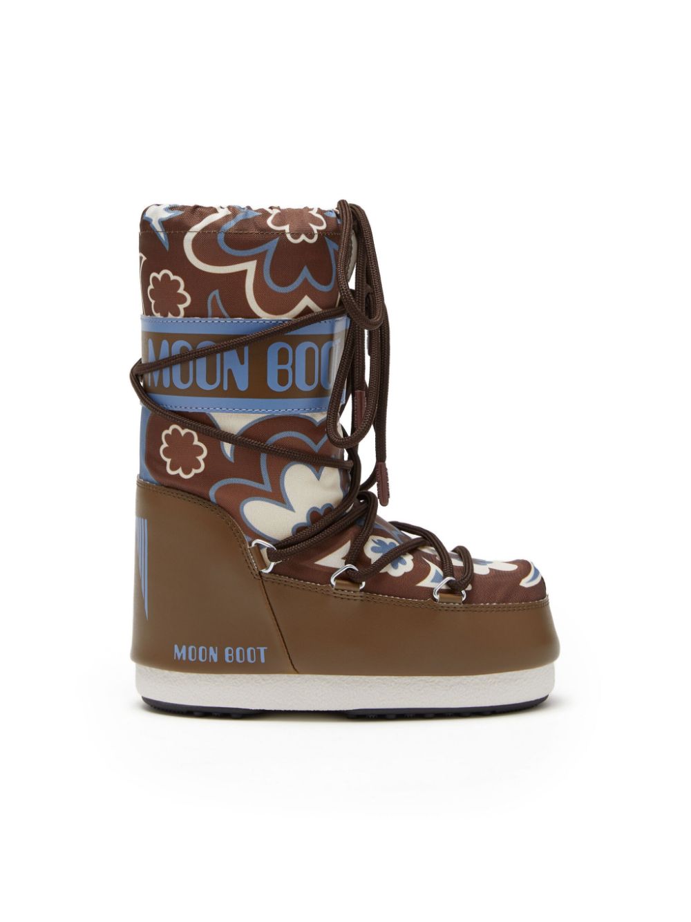 Moon Boot Kids Icon floral-print boots Brown