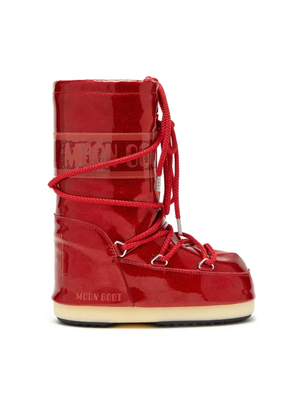 Moon Boot Kids Icon glitter snow boots kids Polyester Polyethylene PVC Polyurethane Polyester Rubber 23 26 Red