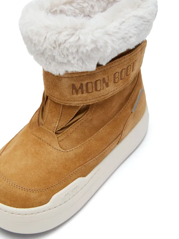 Moon Boot Kids faux-shearling Suede Boots Brown FARFETCH TR