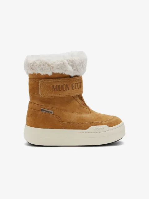 Moon Boot Kids faux-shearling suede boots