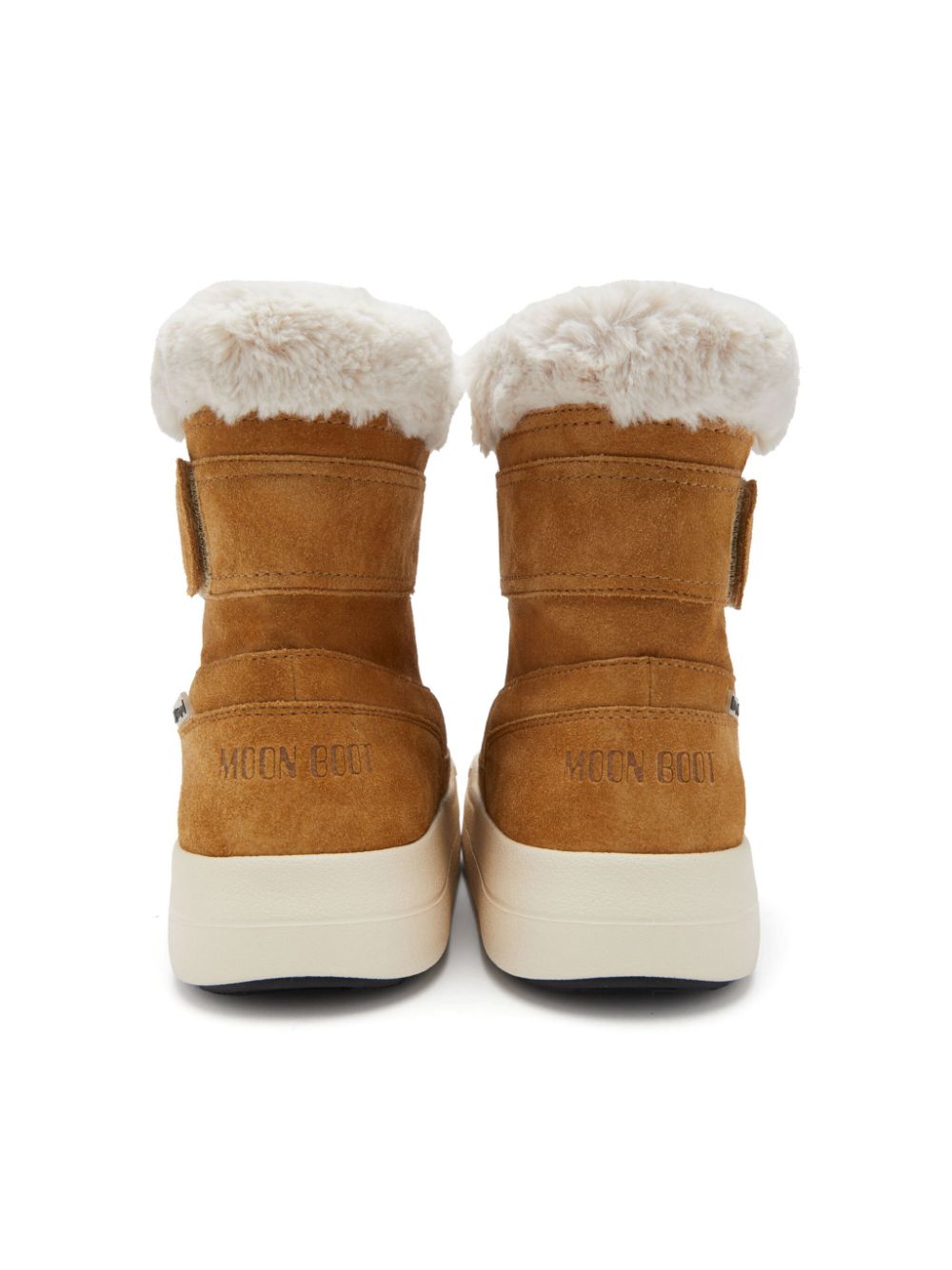 Moon Boot Kids faux-shearling suede boots Brown