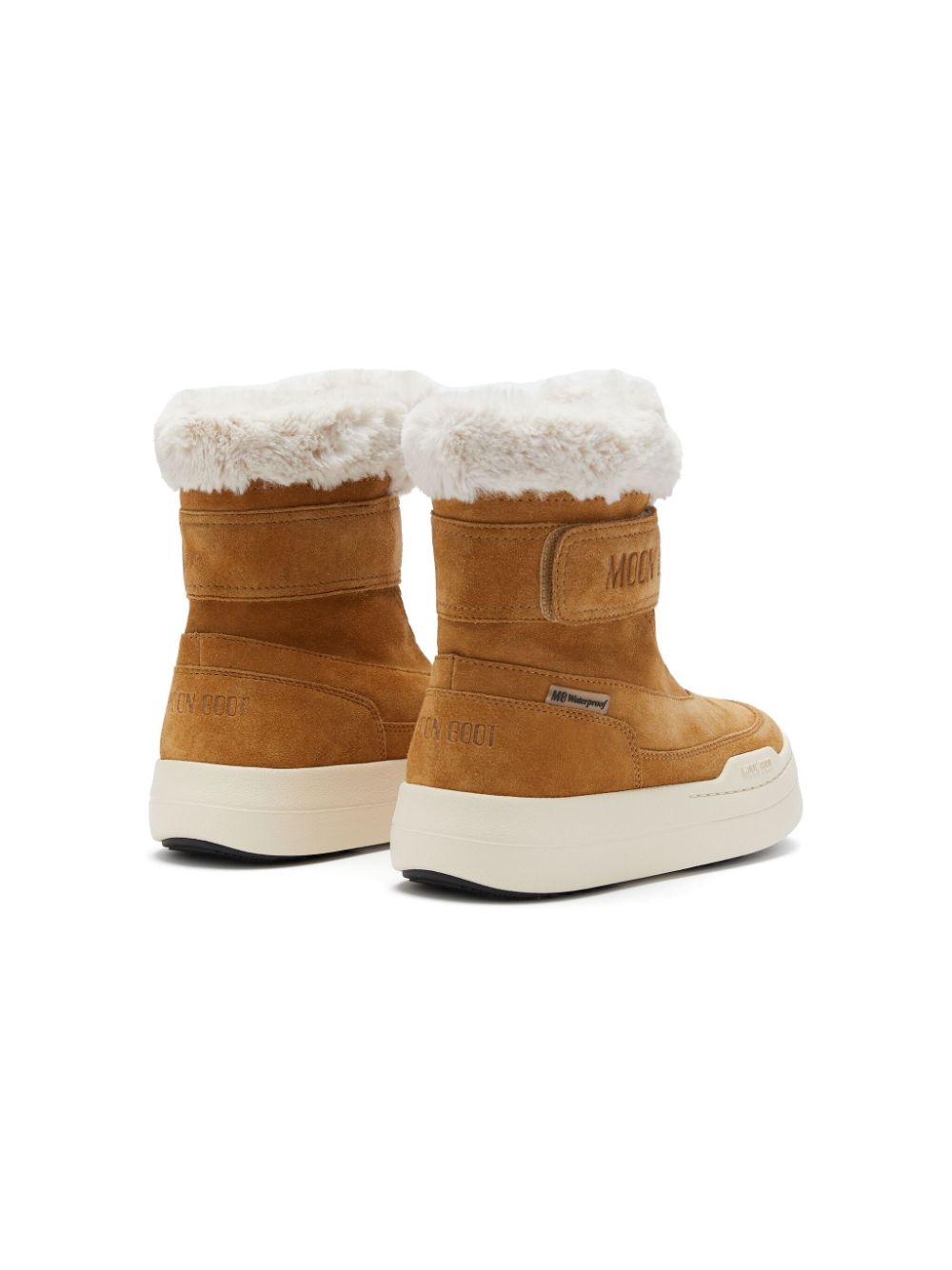 Moon Boot Kids faux-shearling suede boots Brown