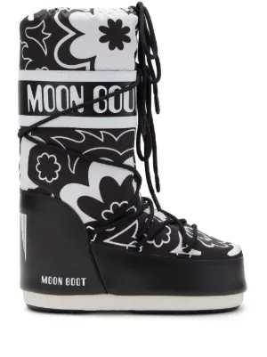Moon Boot logo-print lace-up Ankle Boots | Black | FARFETCH HK