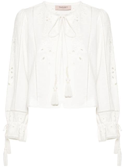TWINSET embroidered hook-eye blouse