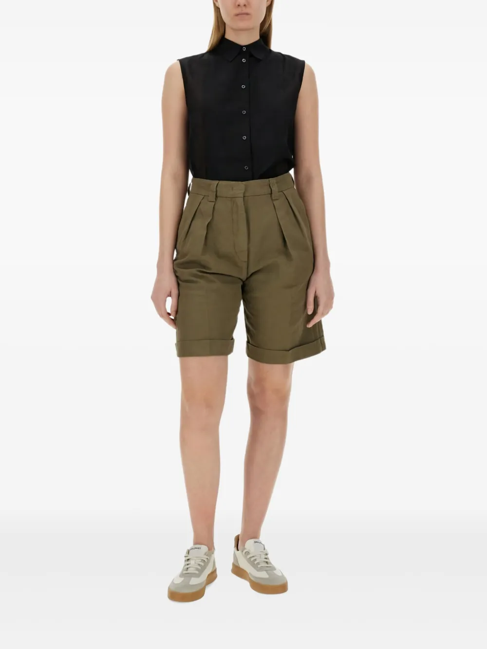 ASPESI sleeveless collared shirt Zwart