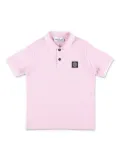 Stone Island Junior logo-patch cotton blend polo shirt - Pink