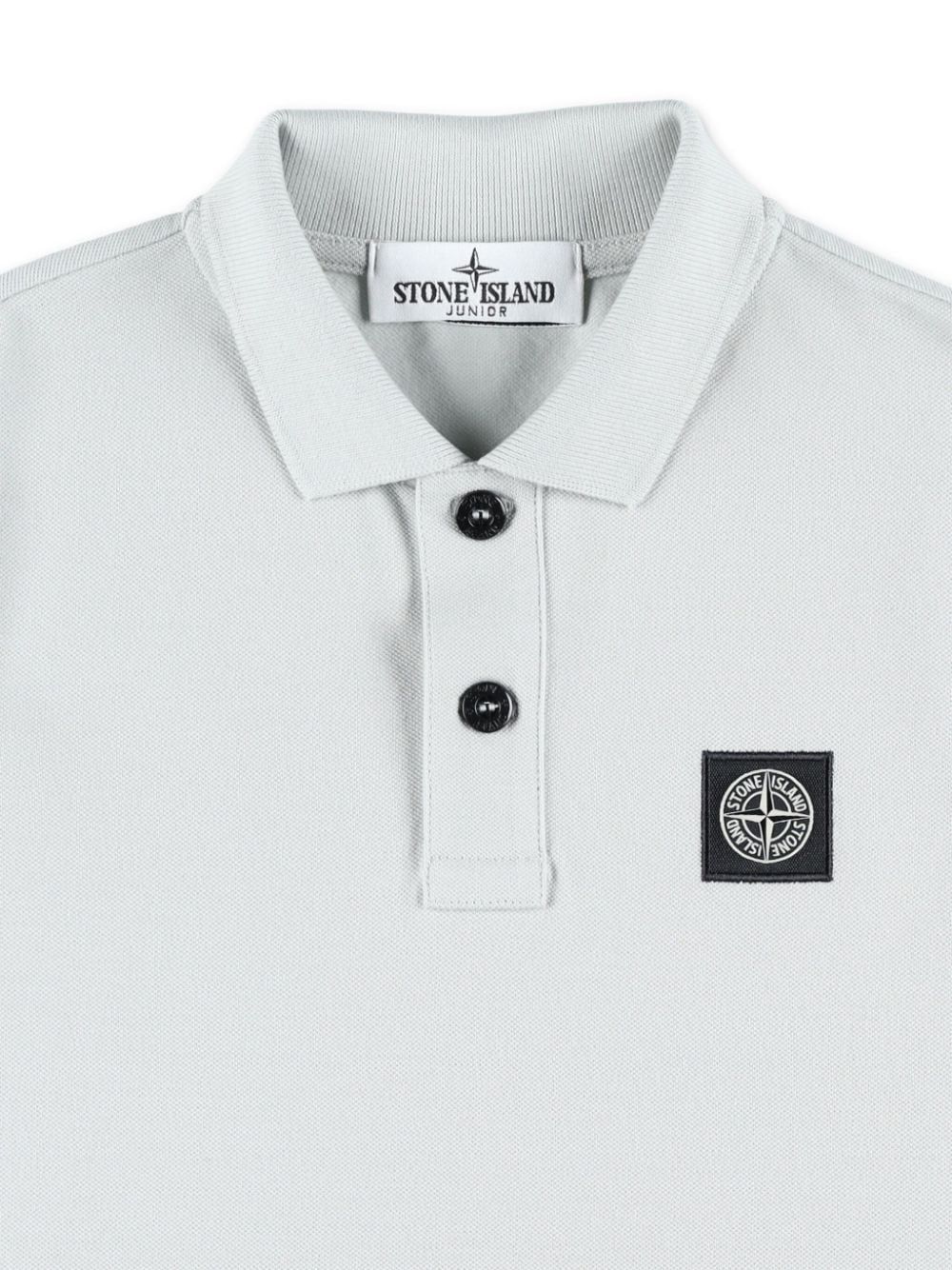 Shop Stone Island Junior Cotton-blend Jersey Polo Shirt In Grey