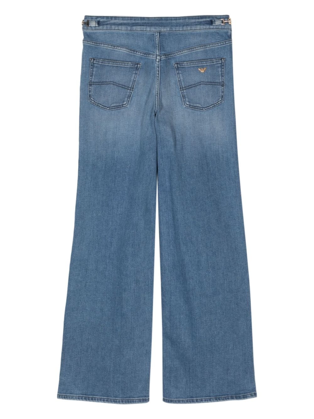 Shop Emporio Armani Mid-rise Wide-leg Jeans In Blue