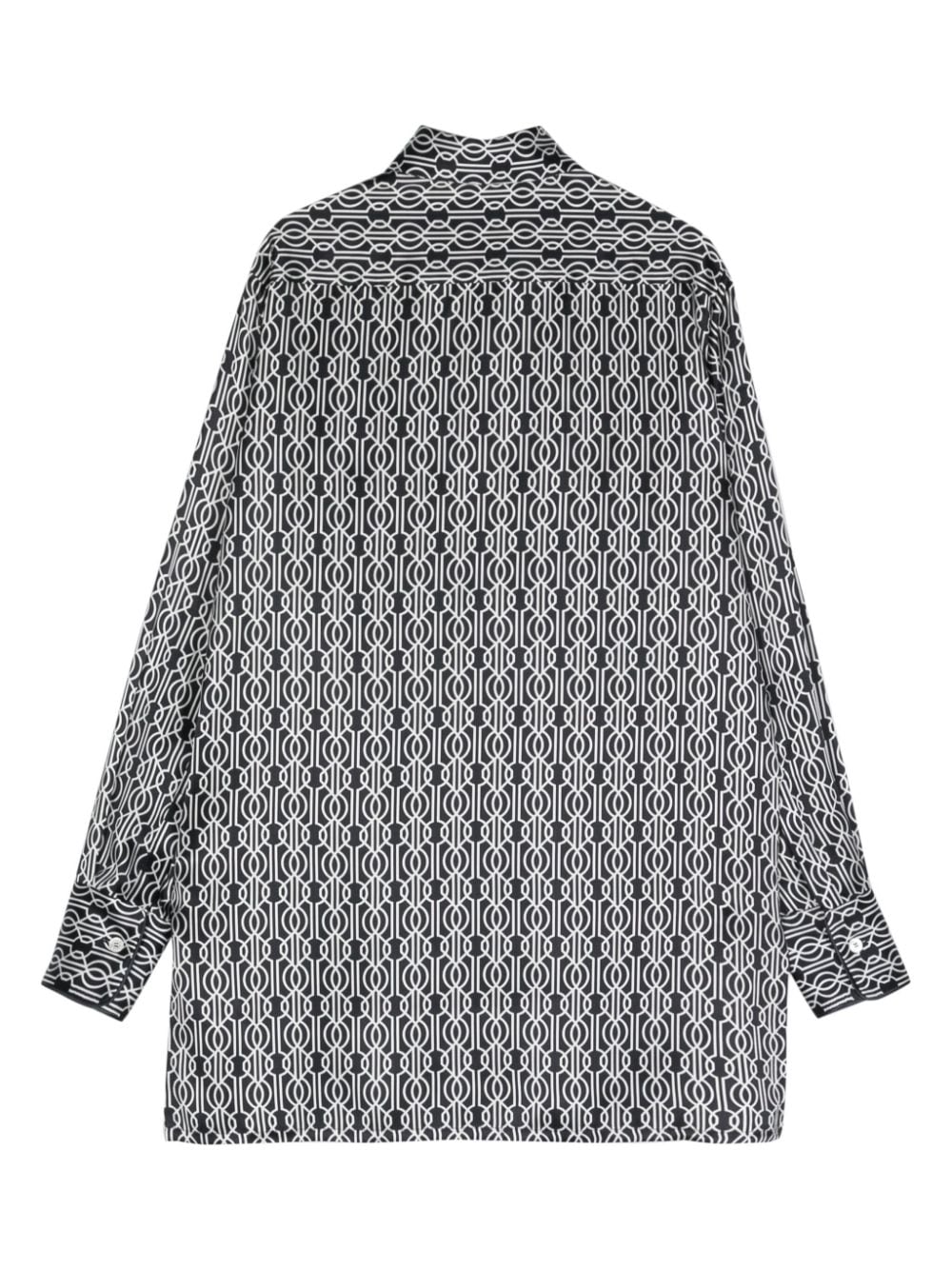 Kiton Zijden blouse met abstracte print Zwart
