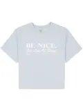 Sporty & Rich Be Nice cropped cotton T-shirt - Blue