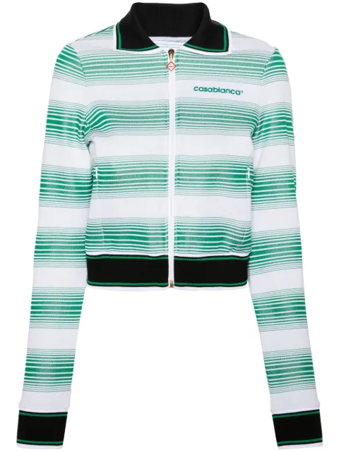 Casablanca logo-embroidered striped sweatshirt