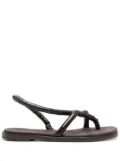 Ferragamo square-toe leather sandals - Brown