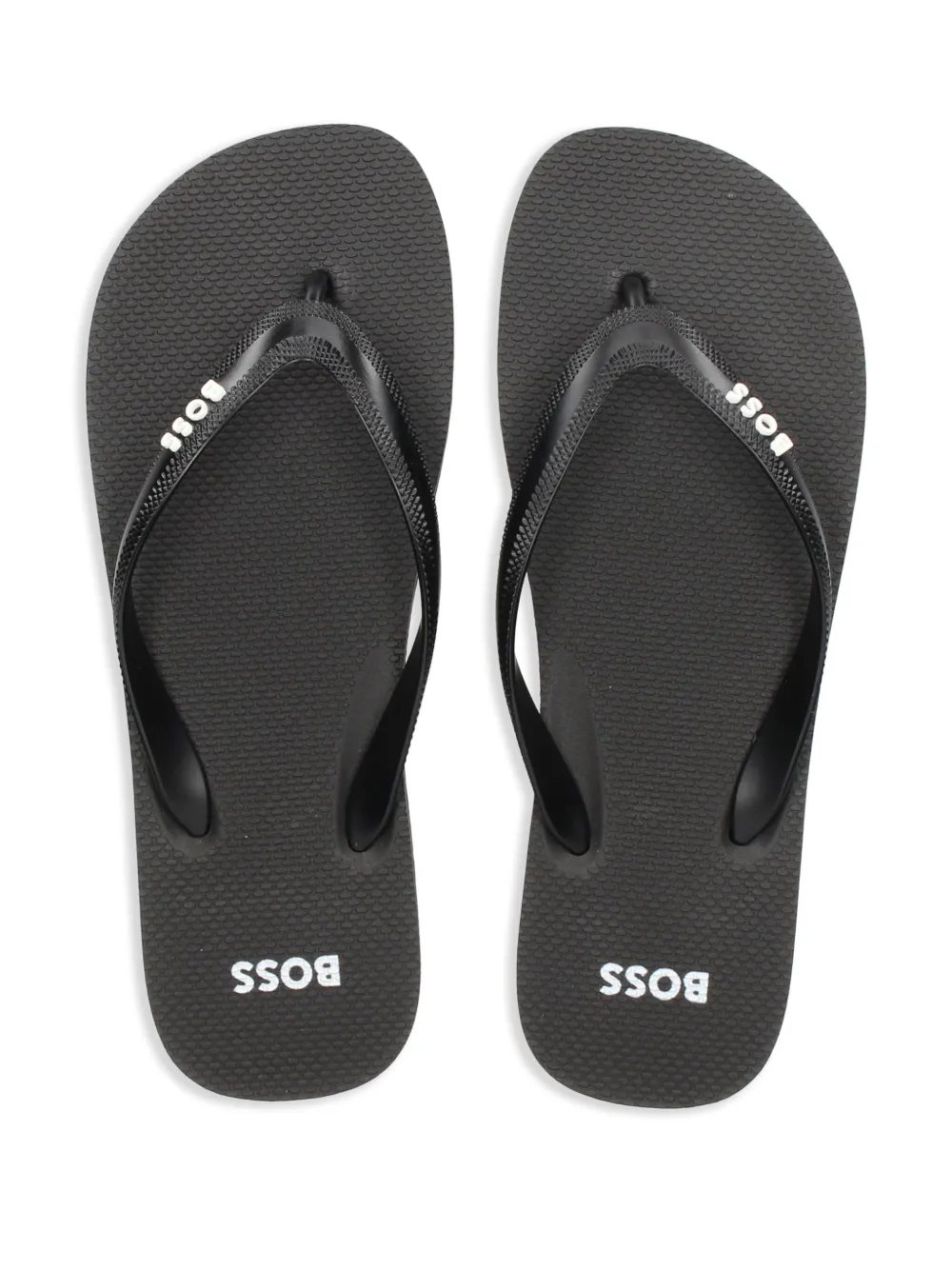 Shop Hugo Boss Logo-embossed Flip-flops In Black