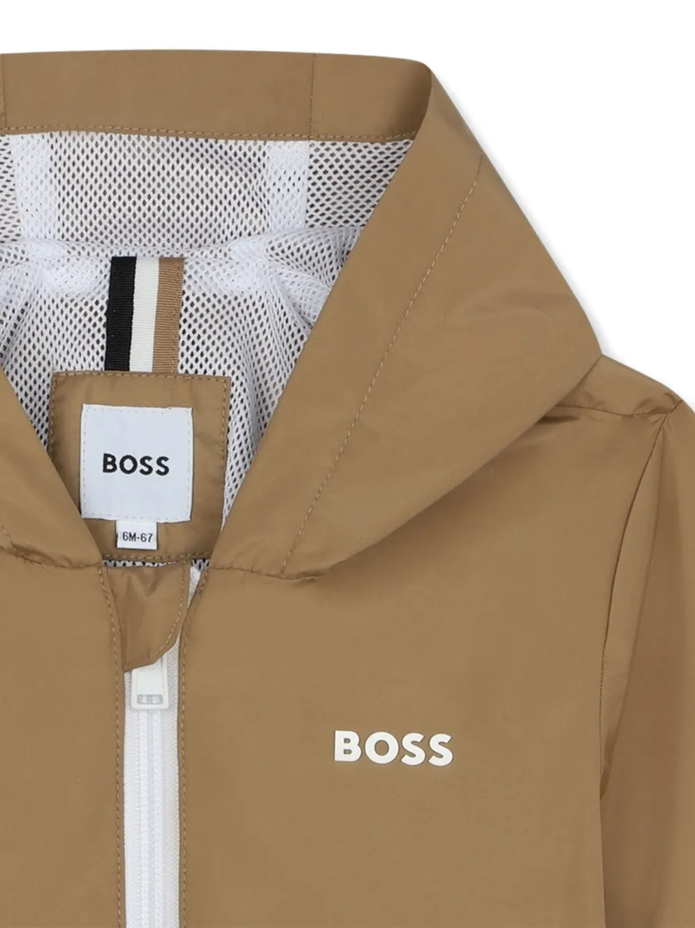 BOSS Kidswear Tweekleurig jack met capuchon Bruin