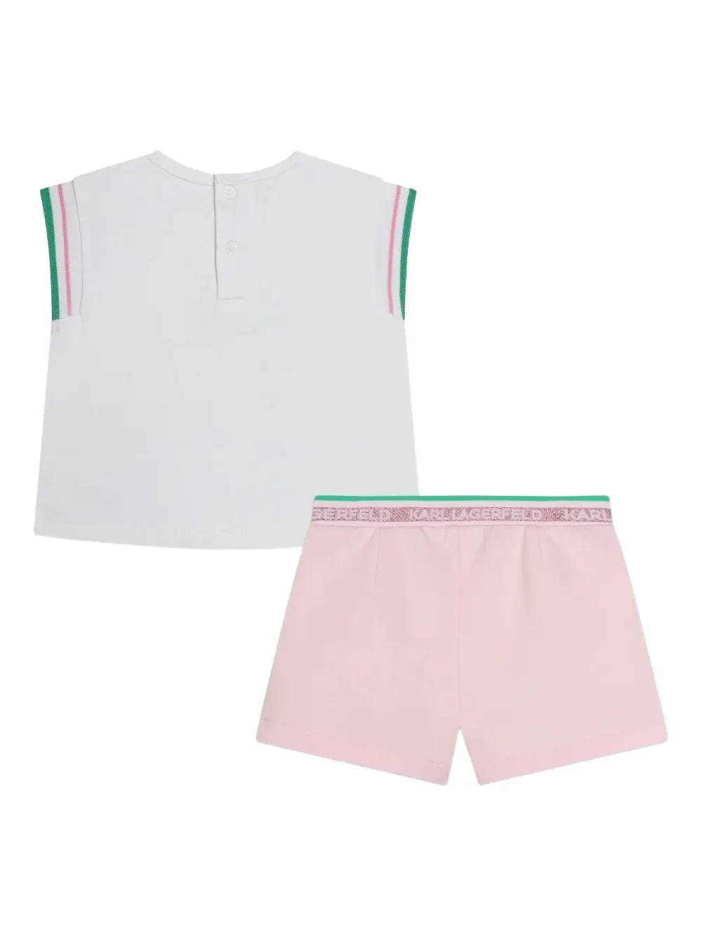 Karl Lagerfeld Kids Top en shorts met grafische print Wit