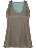 System strap-detail layered tank top - Green