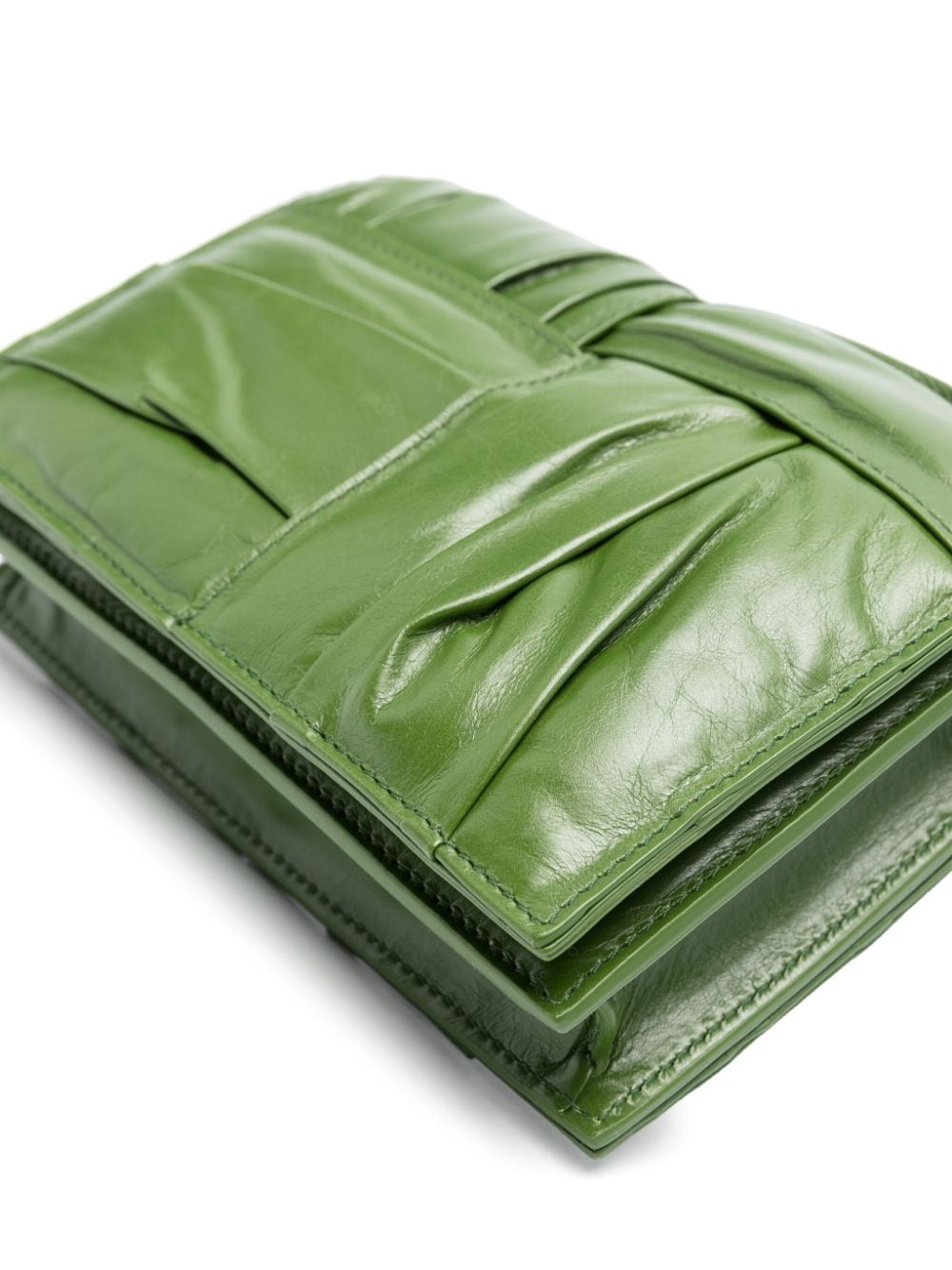 Shop Bottega Veneta Cassette Cross Body Bag In Green