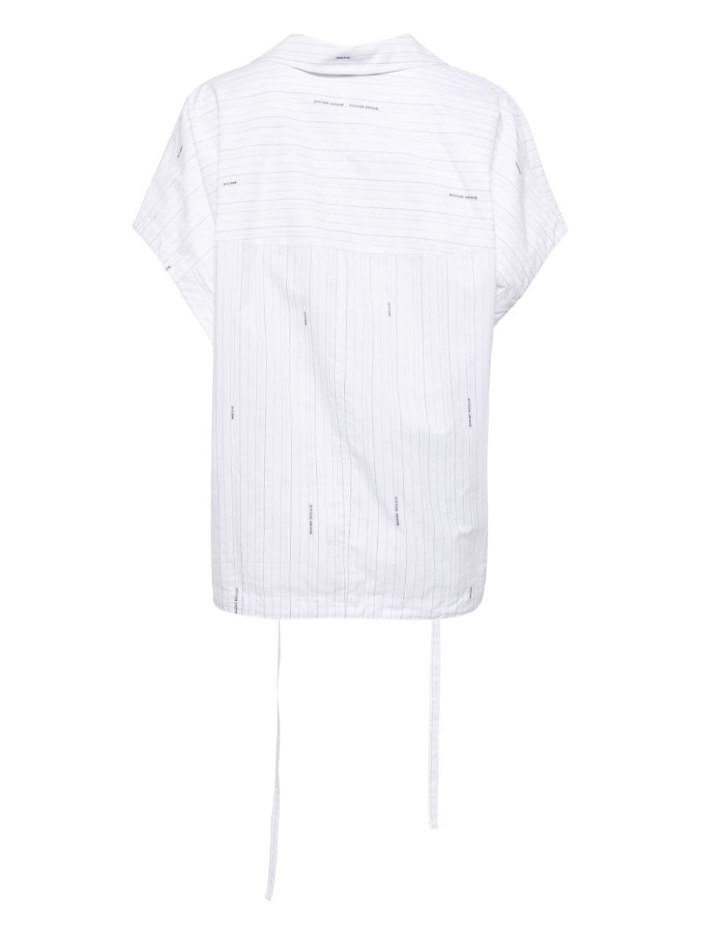 Shop System Twisted Striped Cotton Shirt In Weiss