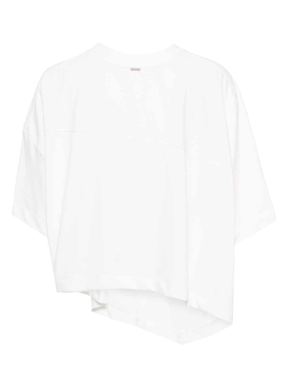 Shop System Asymmetric Drop-shoulder T-shirt In White