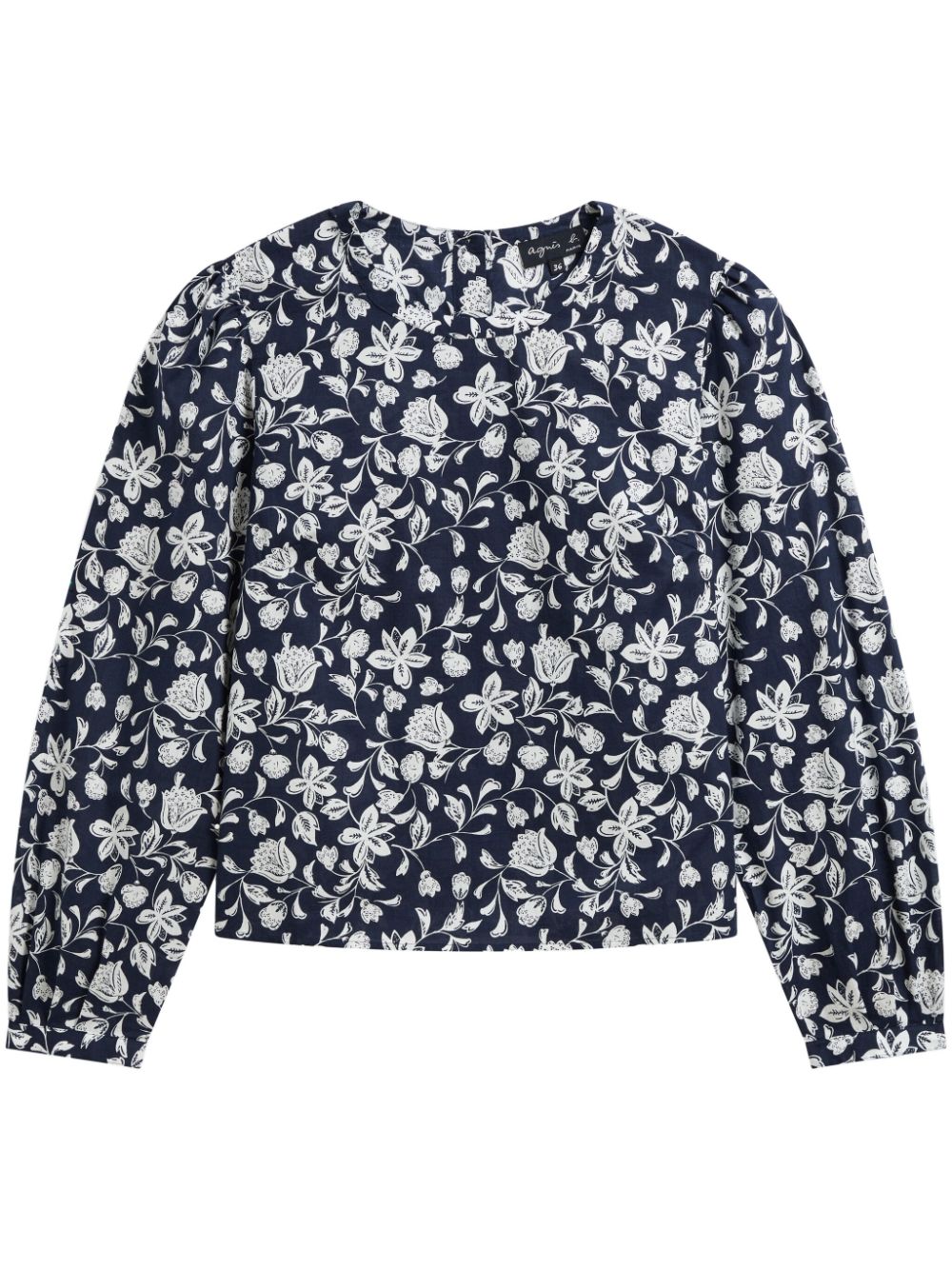 floral-print cotton blouse