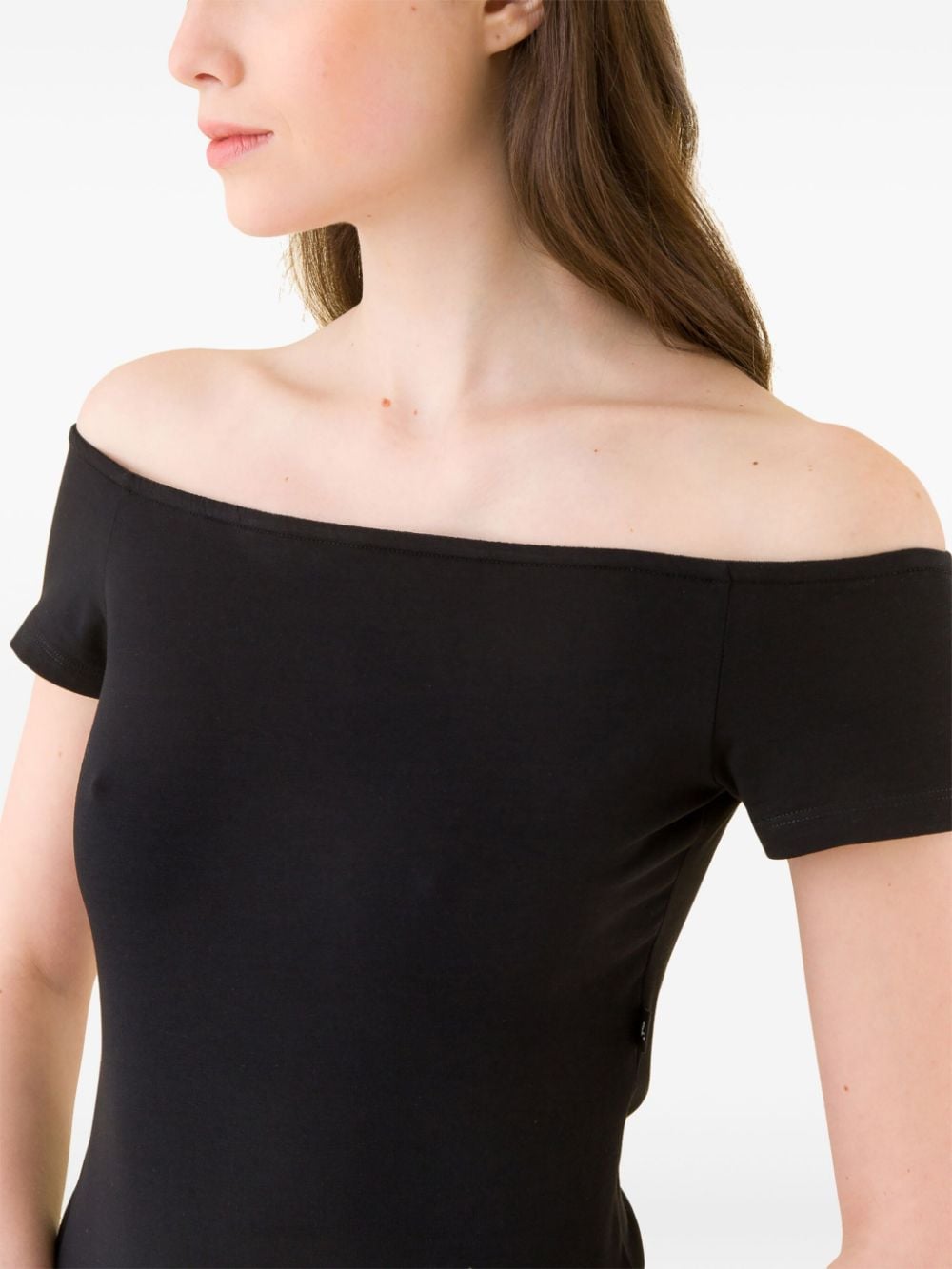 Shop Agnès B. Off-shoulder Cotton Top In Black