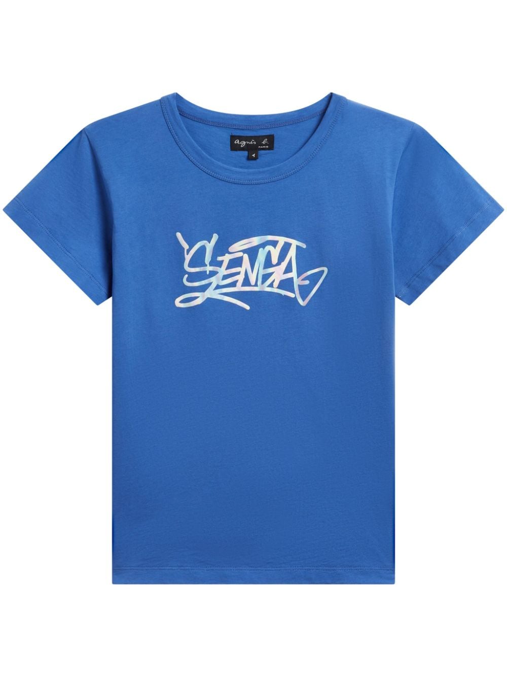 Agnès B. Slogan-print Cotton T-shirt In Blue