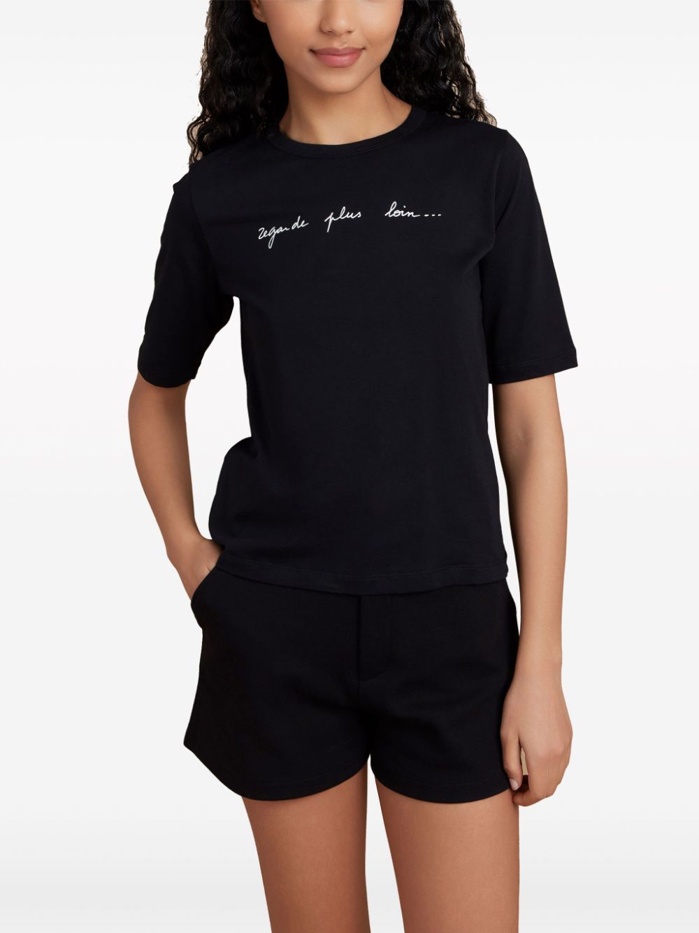 Shop Agnès B. Brando Cotton T-shirt In Black