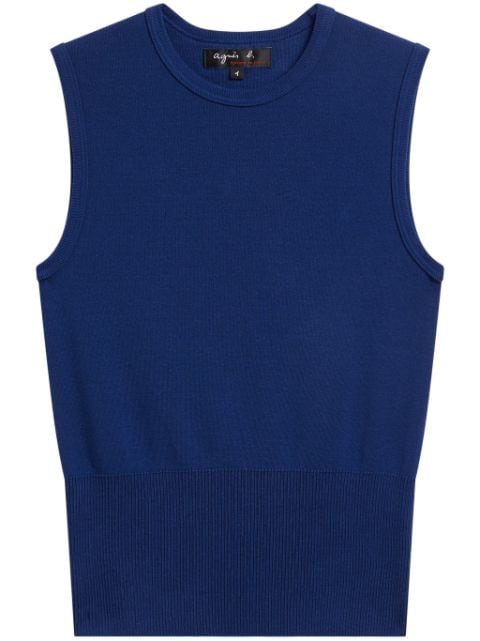 agnès b.  crew-neck cotton tank top