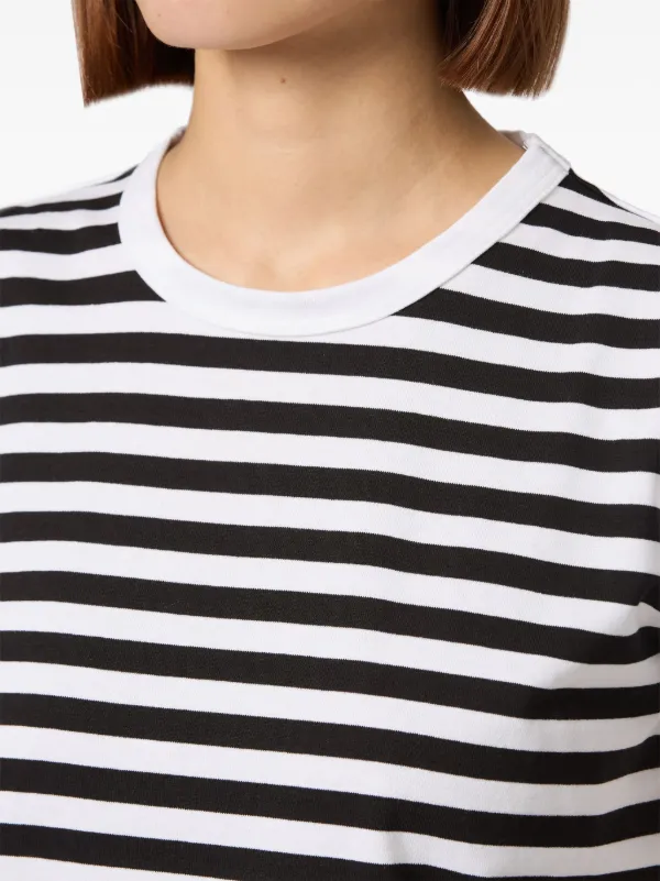 Agnès b. Striped Cotton T-shirt | Black | FARFETCH ZA