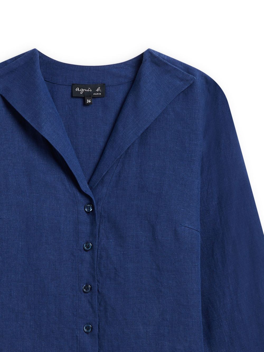 Shop Agnès B. Long-sleeve Linen Shirt In Blue