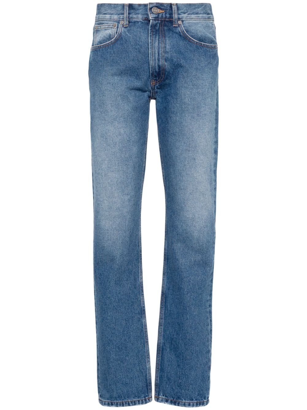 Jean Paul Gaultier Washed Tapered Jeans In Blue