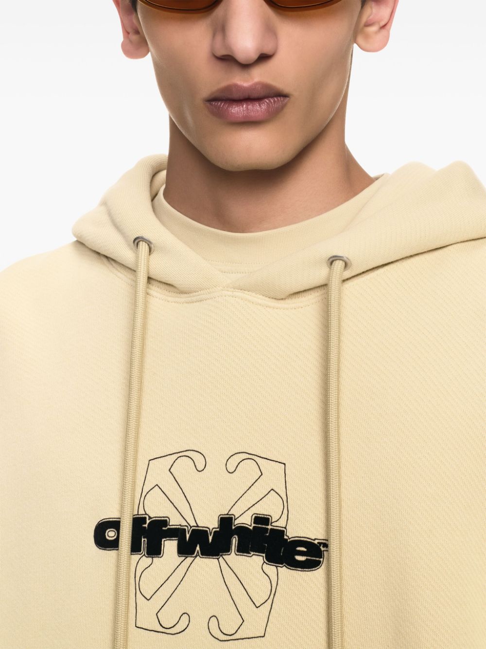 Off-White flocked-logo hoodie Men