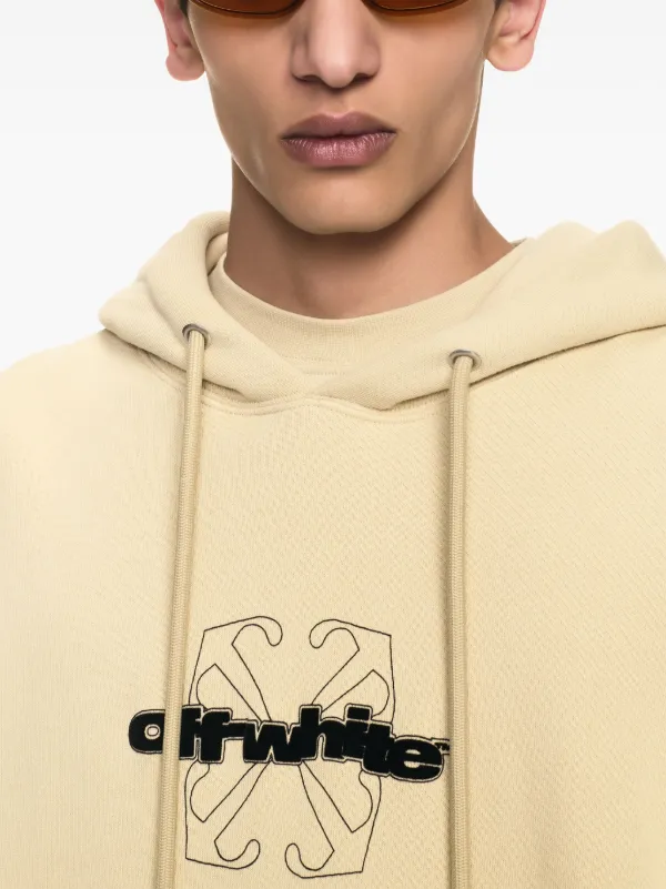 Off-White フロックロゴ パーカー Off-White フロックロゴ パーカー | ニュートラル | FARFETCH JP
