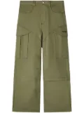 Off-White embroidered cargo straight trousers - Green