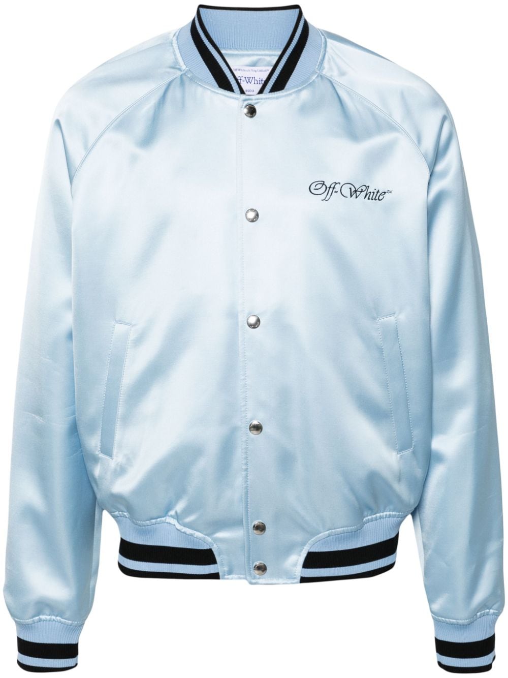 Off-White College Sateen Souvenir bomber jacket - Blau