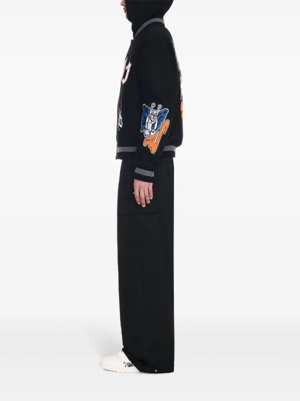Off-White chenille-logo Bomber Jacket | Black | FARFETCH
