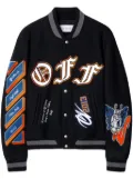 Off-White chenille-logo bomber jacket - Black