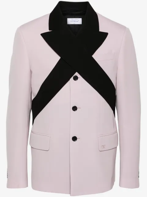 Off-White Sakko mit Kontrastrevers