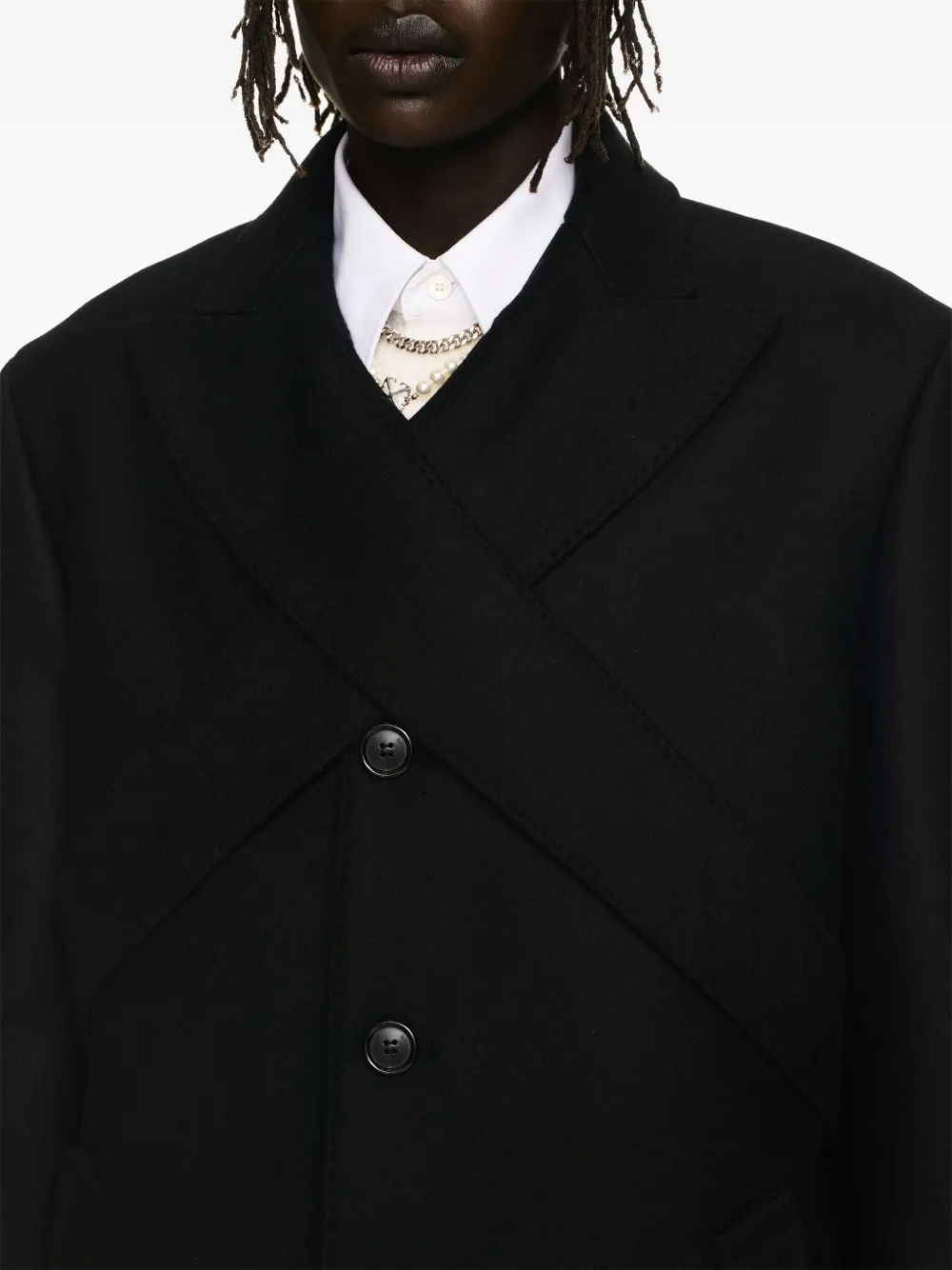 Cheap Off-White crossed single-breasted coat Men