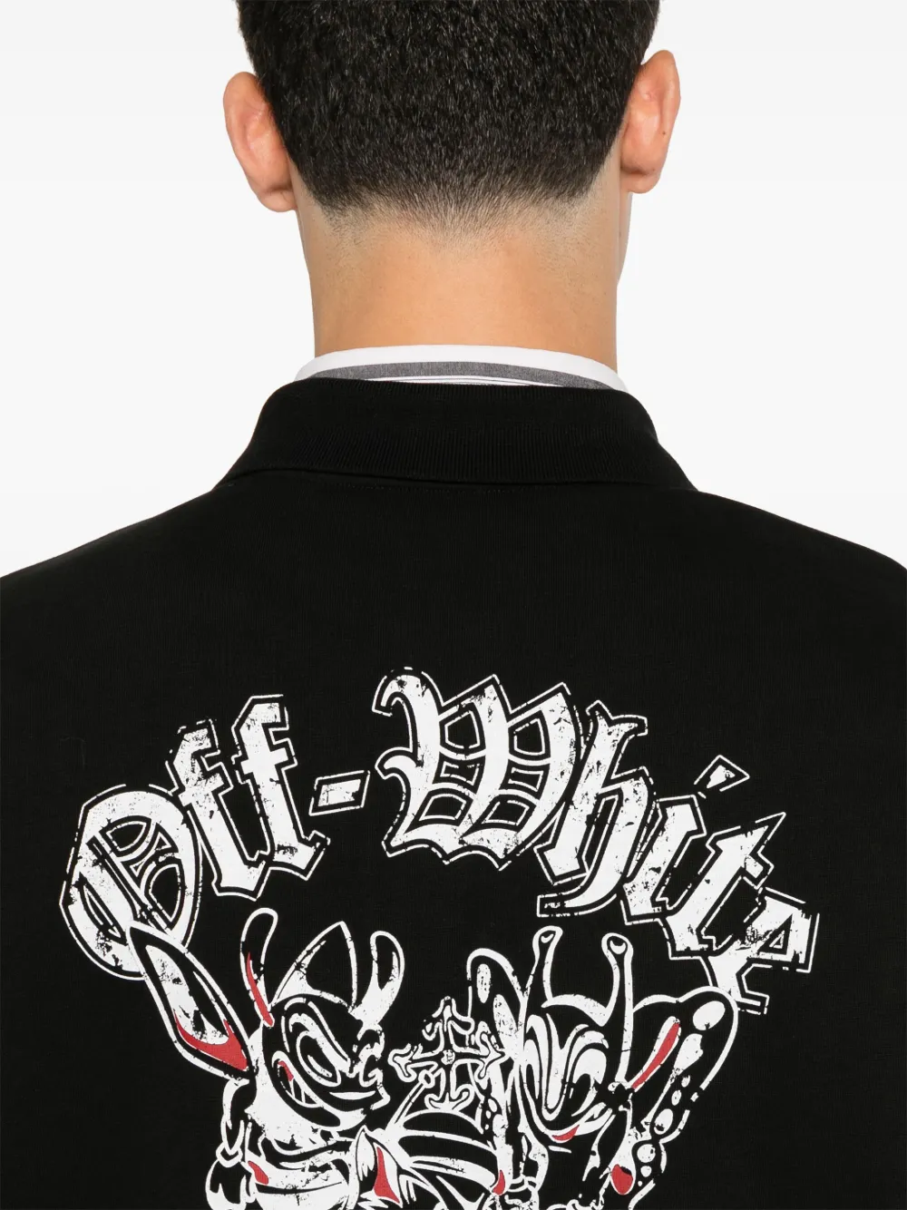 Cheap Off-White Gang-print polo shirt Men