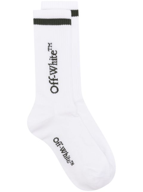 Off-White Gerippte Line Mid Bookish Socken