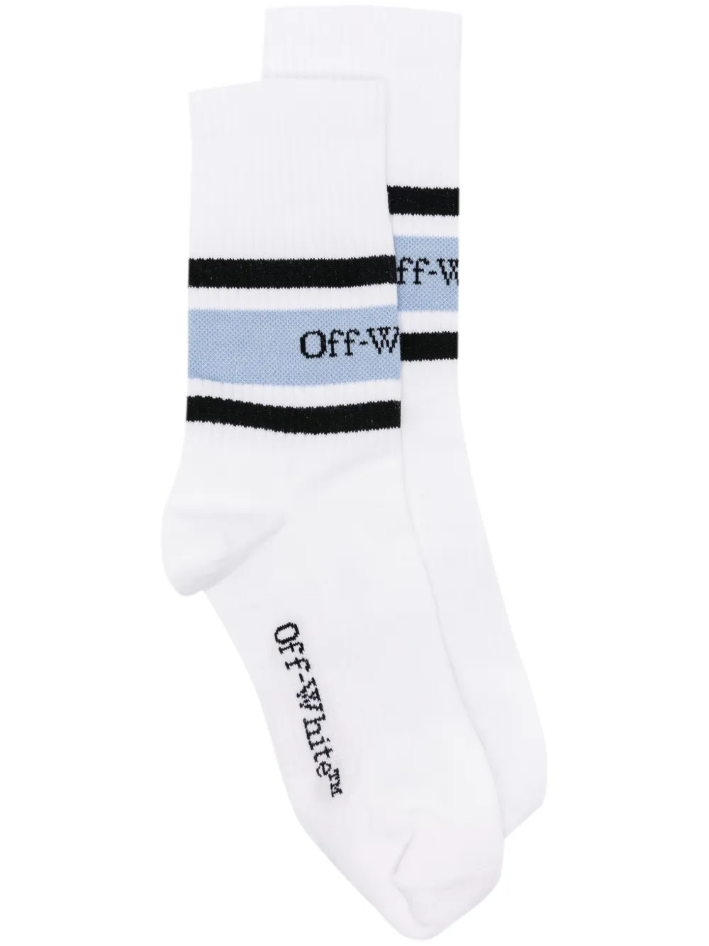 striped logo-jacquard socks