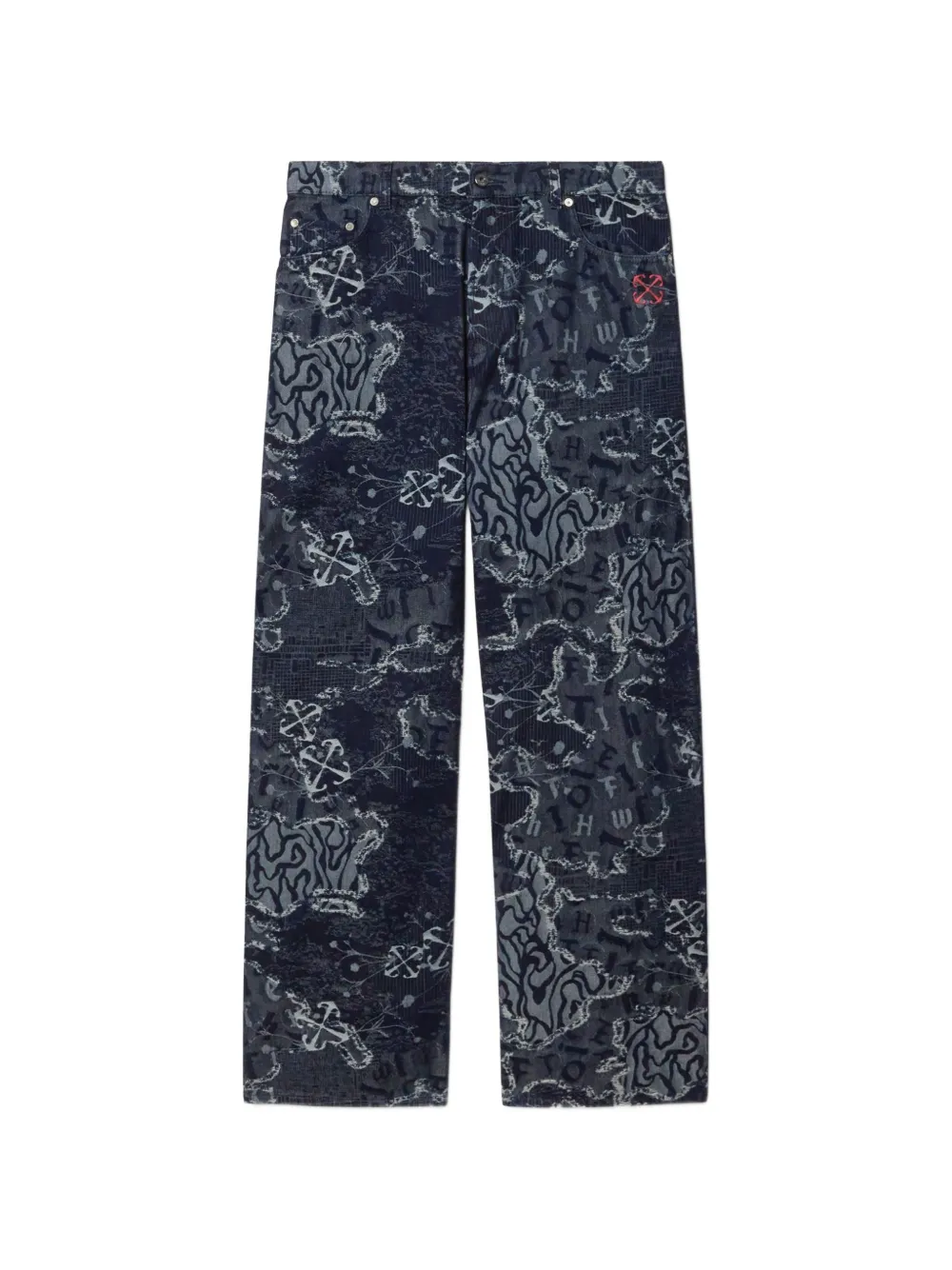 Off-White Straight jeans met Arrow-jacquard Blauw