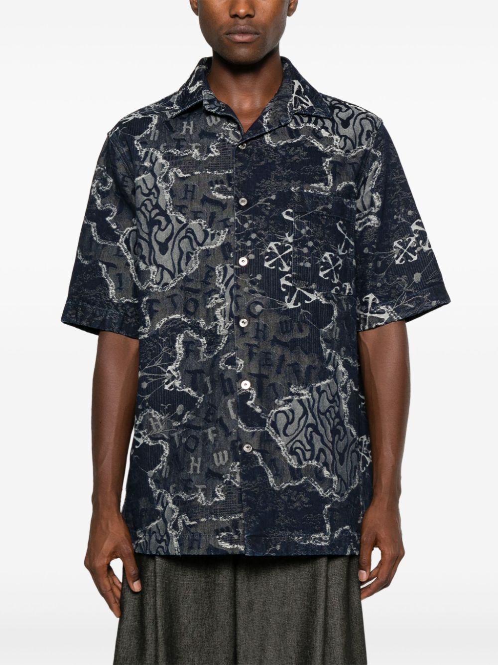 Shop Off-white Camo Shirt In Blue