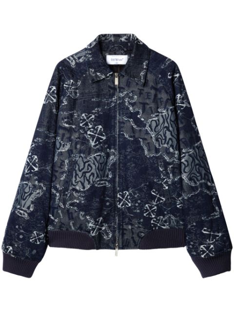 Off-White patterned-jacquard bomber jacket Men