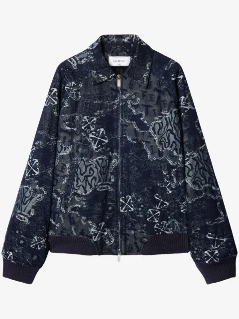Off-White patterned-jacquard bomber jacket