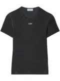 Off-White logo-embroidered T-shirt - Grey